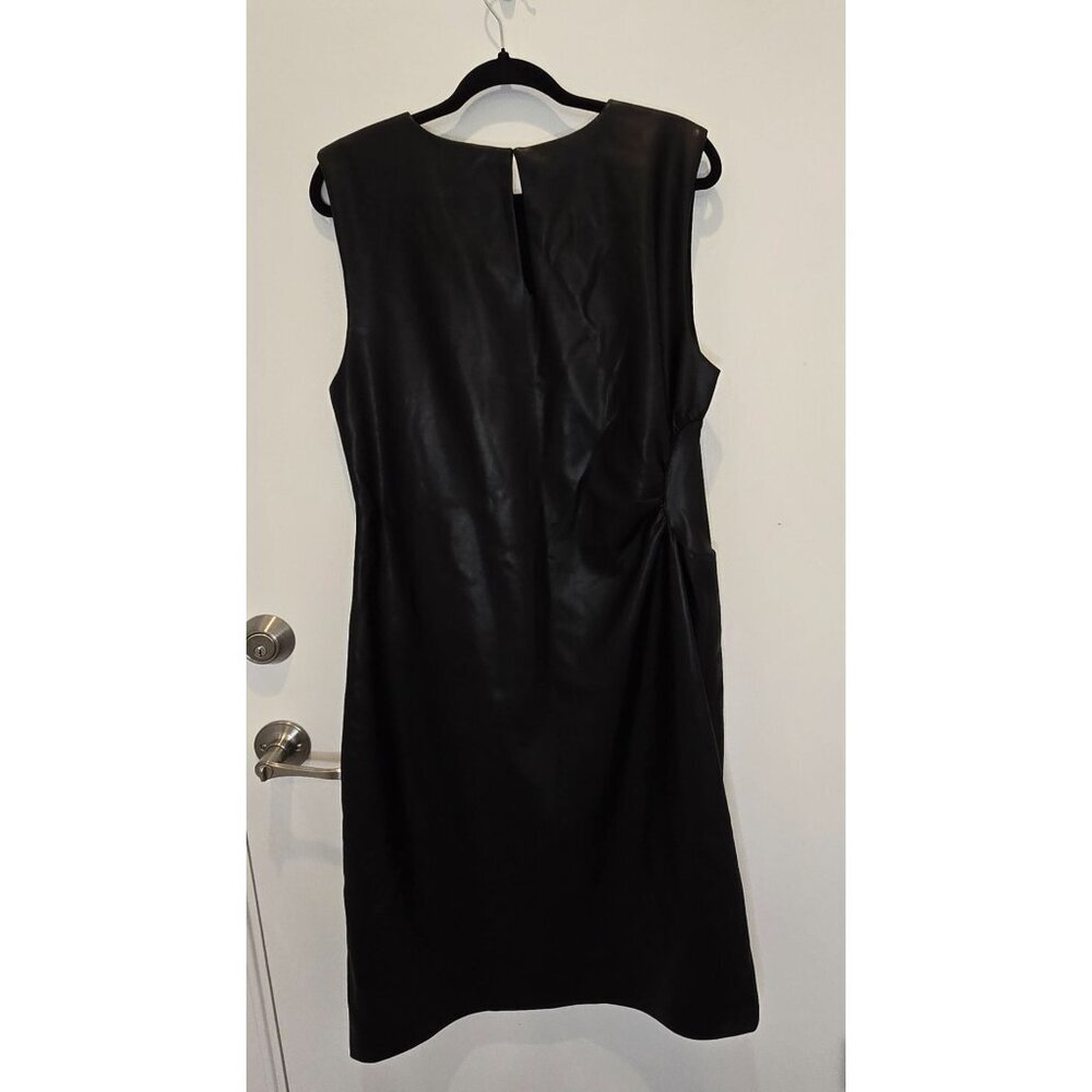 Sachin & Babi Holiday Party Diana Black Faux Leather Sleeveless Dress Size 14 - Picture 2 of 16